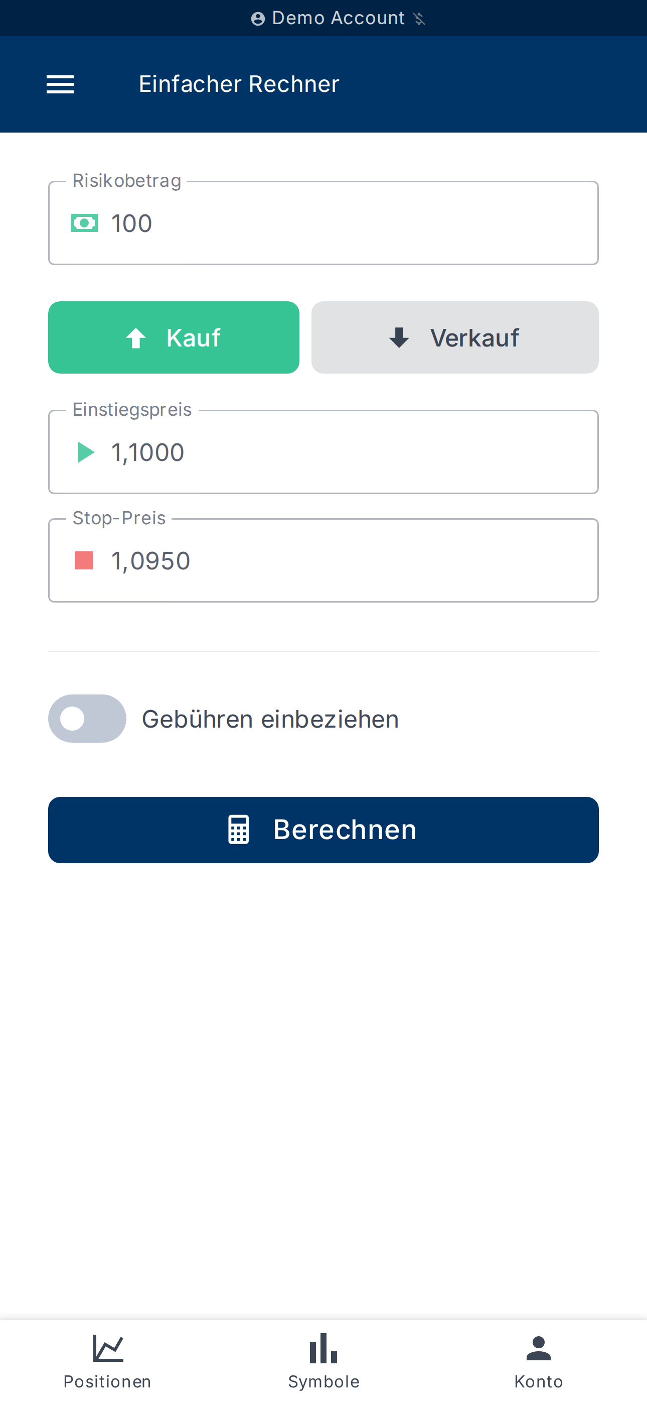 Einfacher Positionsrechner — für schnelle Simulationen