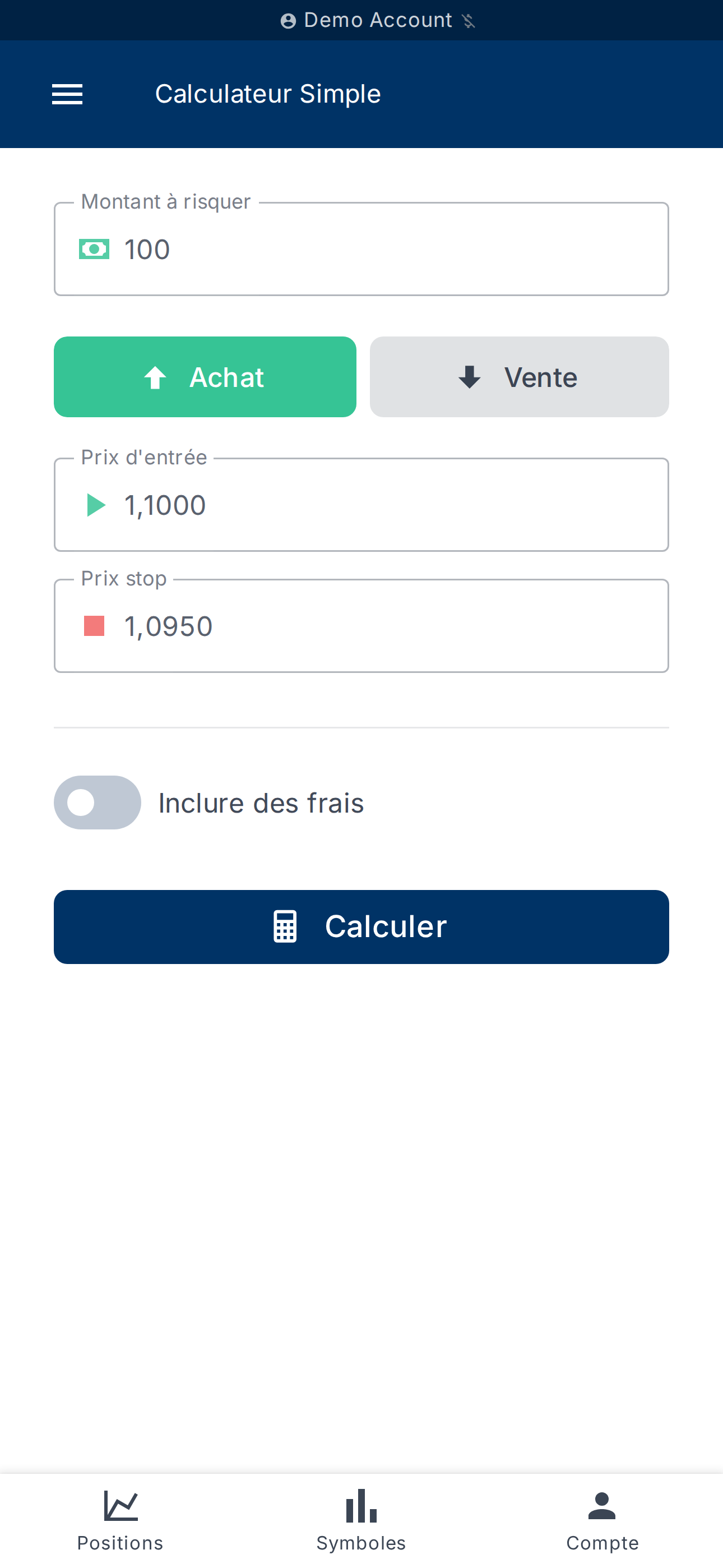 Calculateur de position simple — pour les simulations rapides