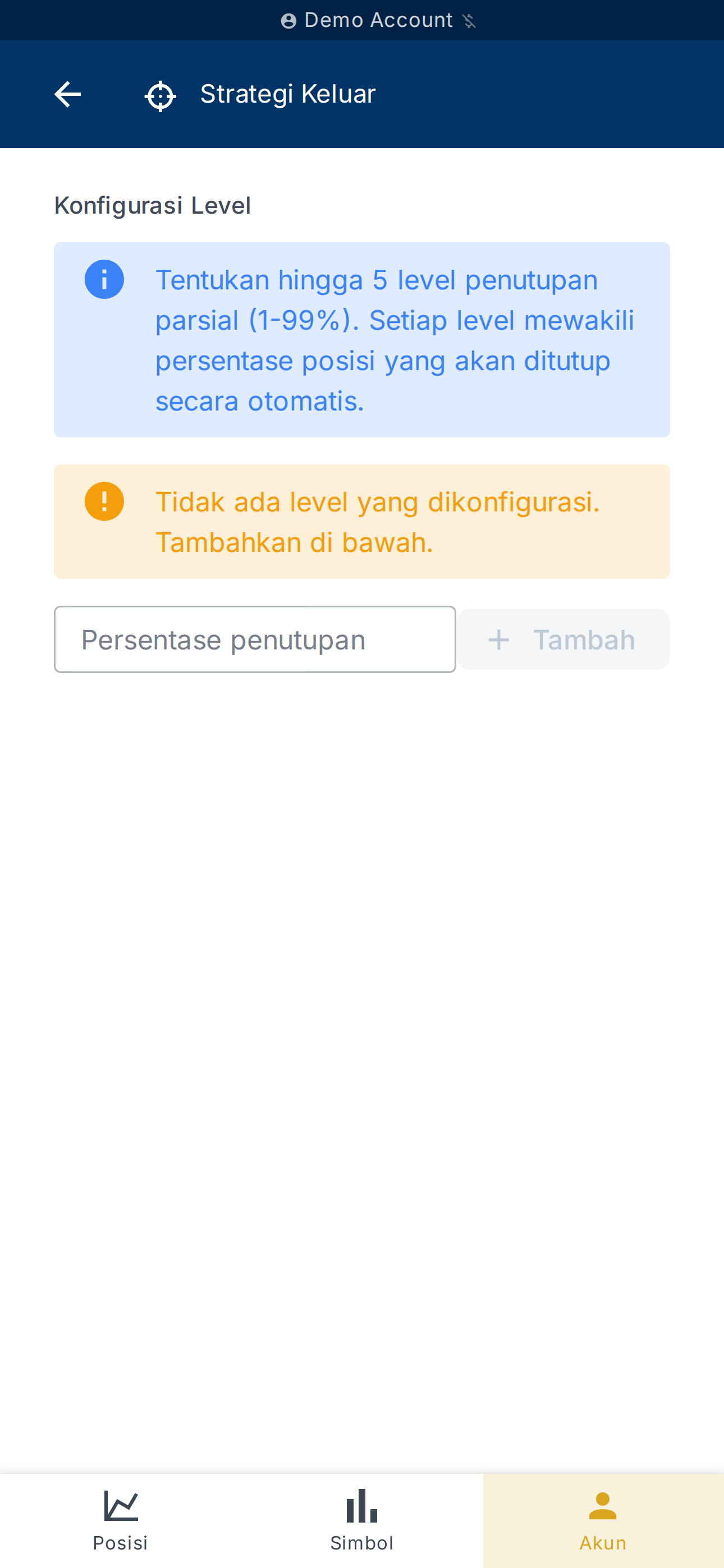 Konfigurasi level penutupan sebagian