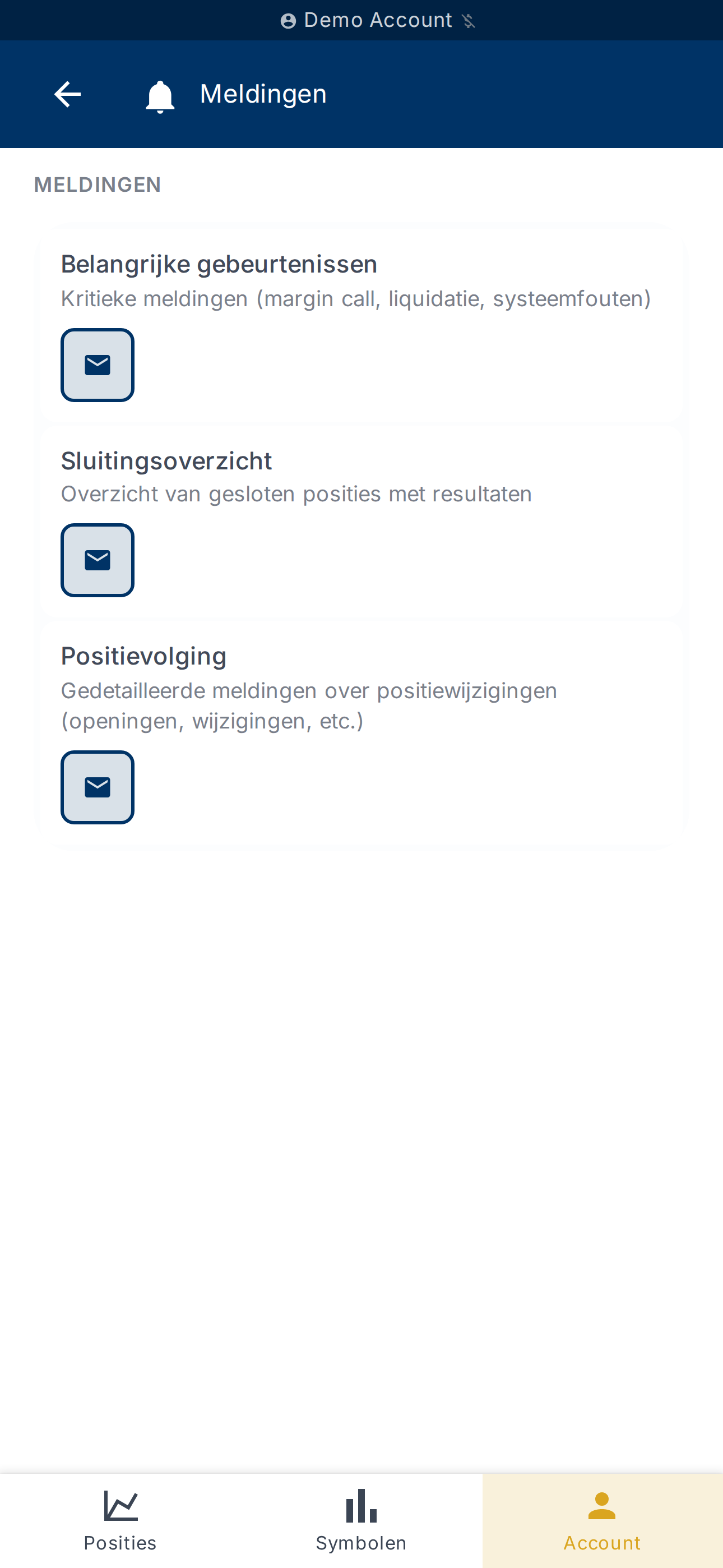 Weergavevoorkeuren voor saldo en PnL