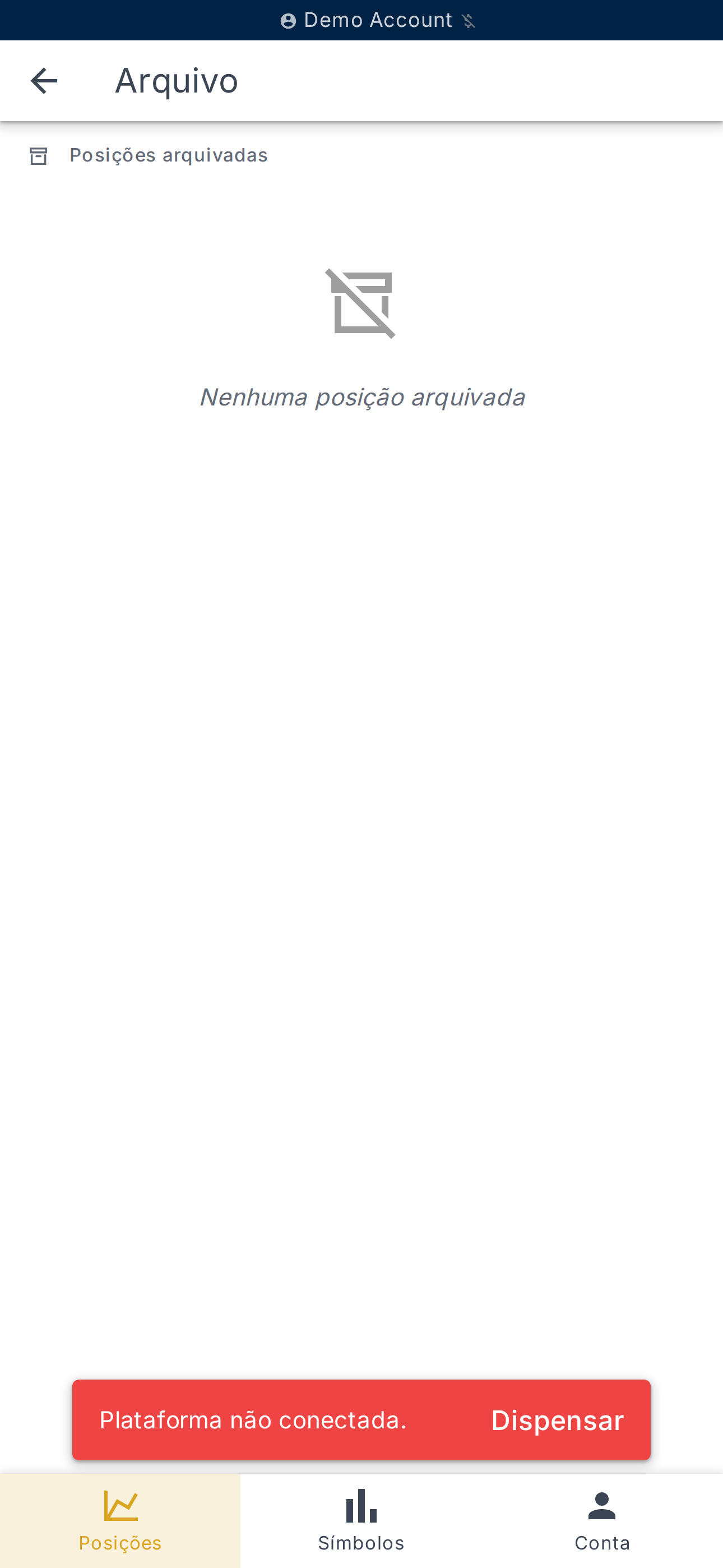 Lista de posições encerradas