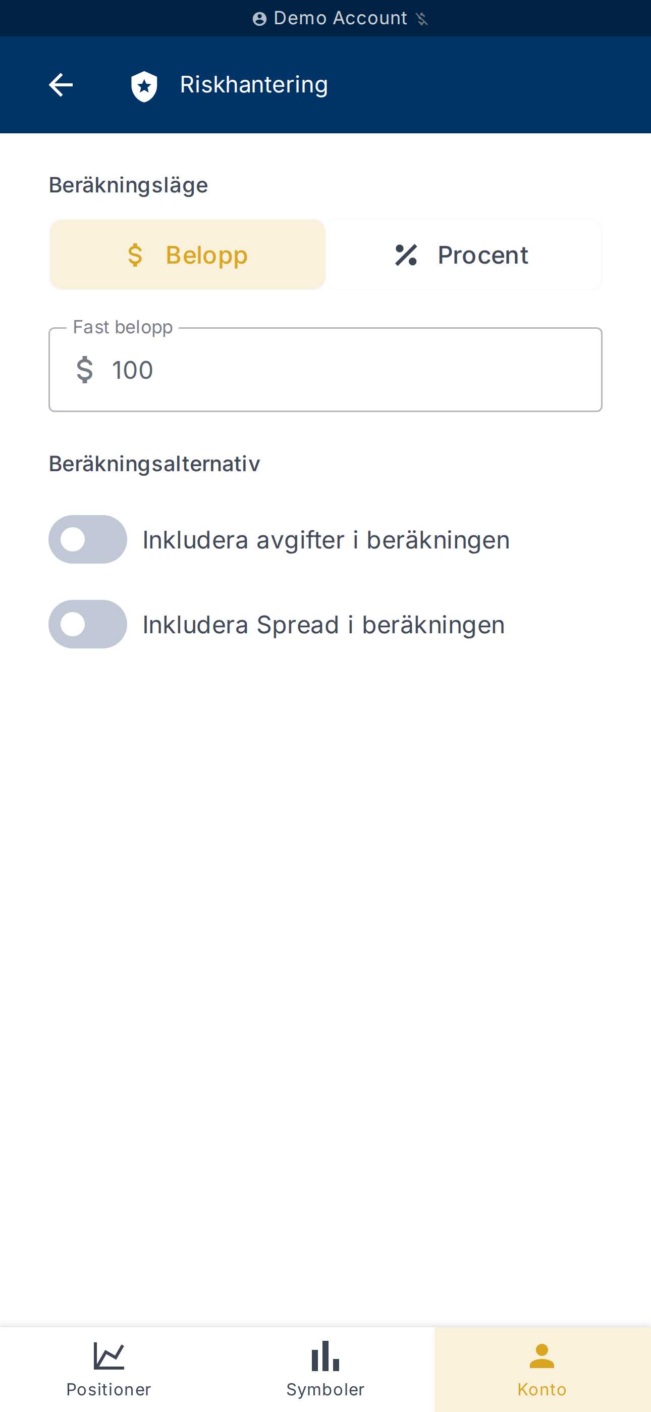 Inställningar för kontoriskpolicy